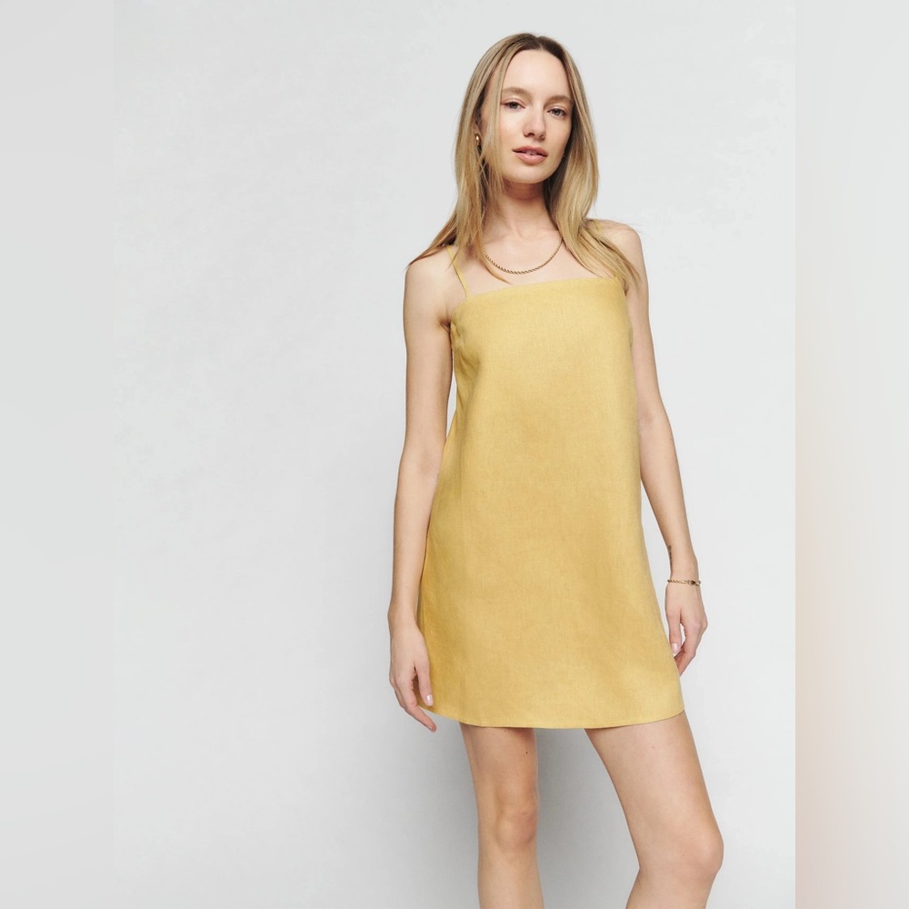 Reformation Aubree Linen Mini Dress